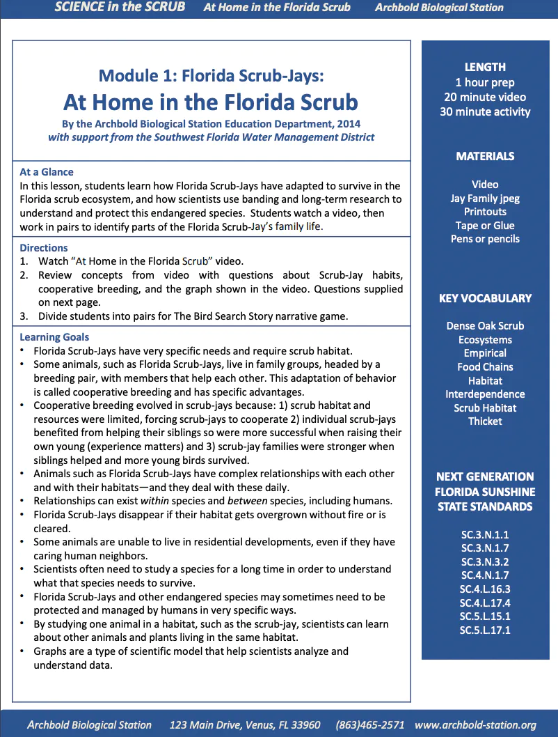 Module 1 - At Home in the Florida Scrub
