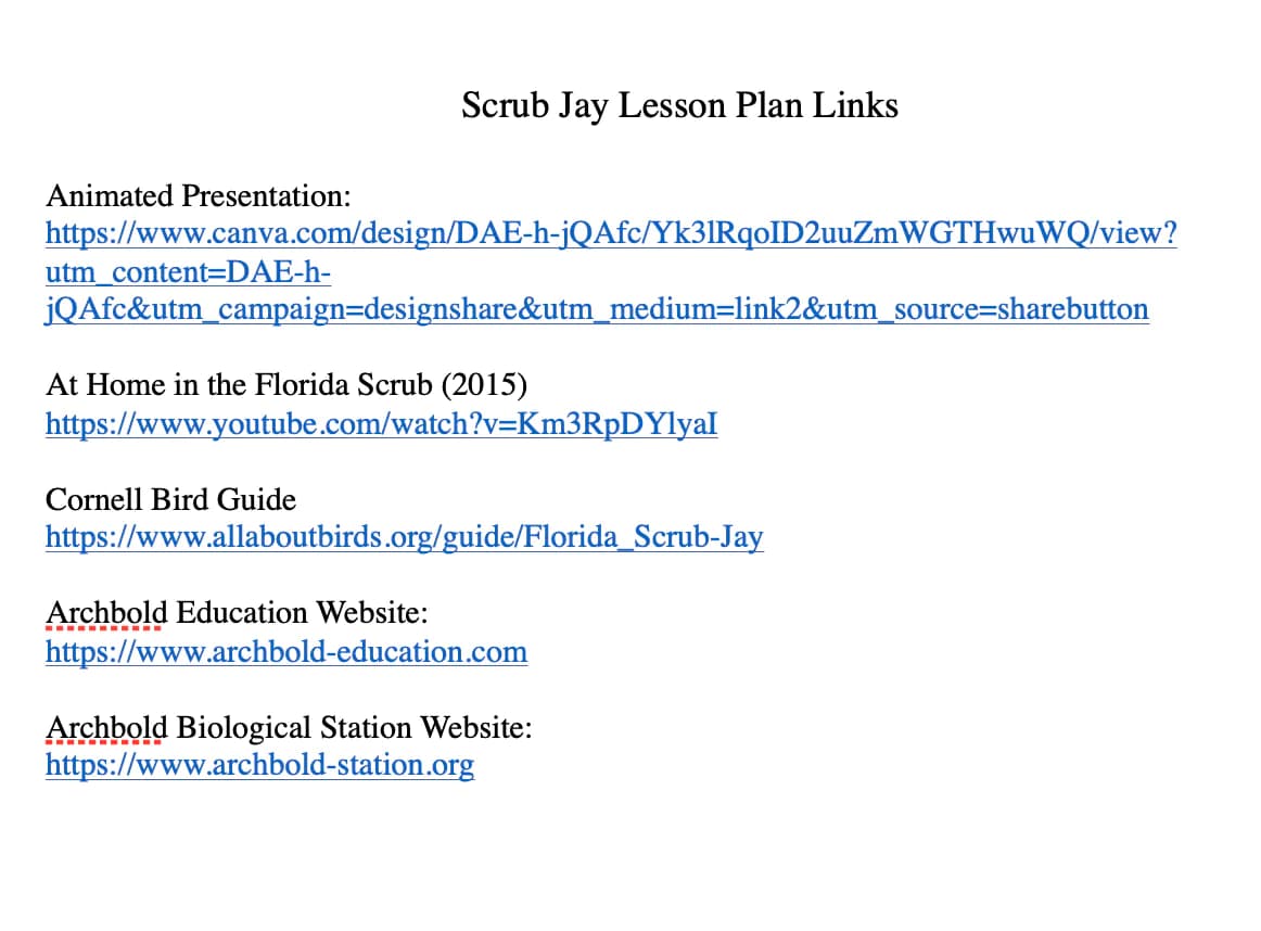 ScrubJayLessonLinks